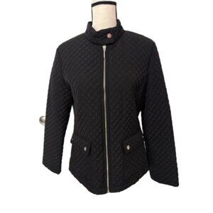 Calvin Klein Black Quilted Zip Up Winter Jacket Size M #2066